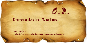 Ohrenstein Maxima névjegykártya